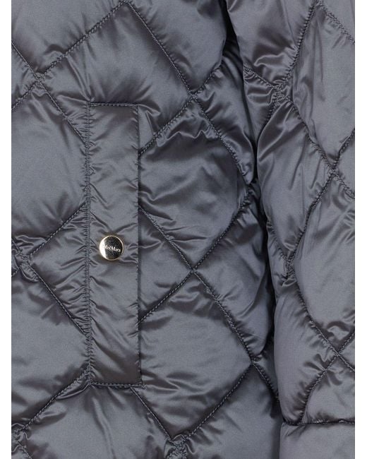 Max Mara Blue Quilted Blouson Jacket