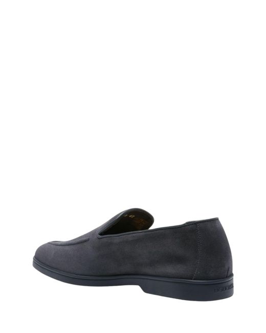 Doucal's Blue Suede Moccasin for men