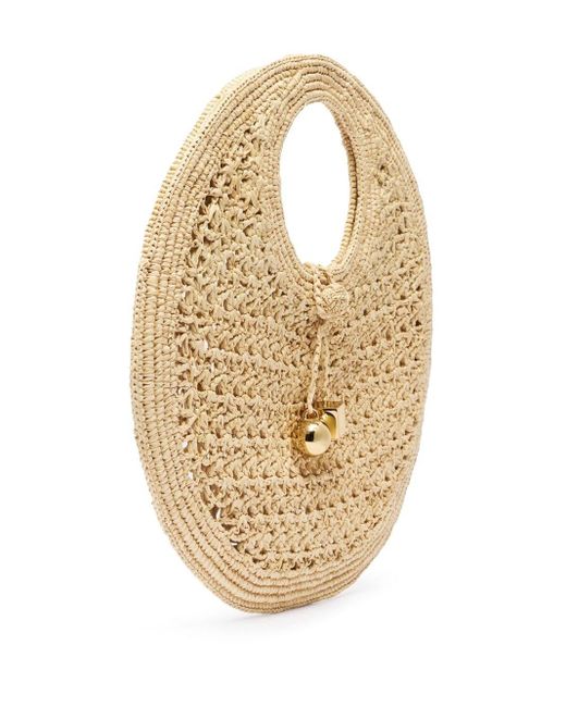 Jacquemus Metallic Le Petit Rond Spiaggia Rafia Handbag