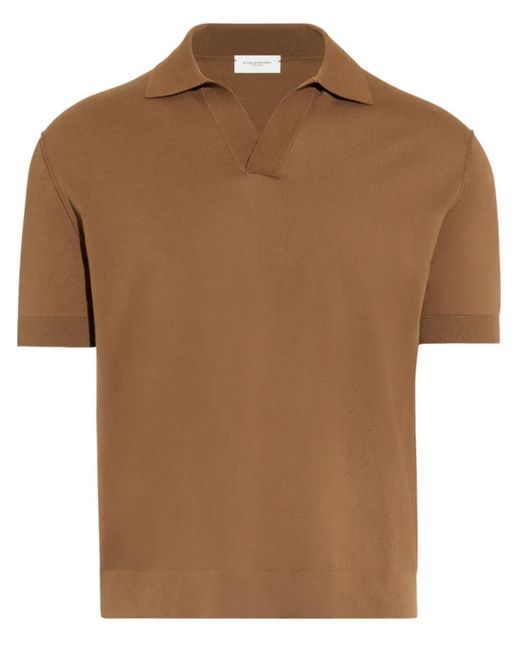Paolo Pecora Brown Short-Sleeved Polo Shirt for men