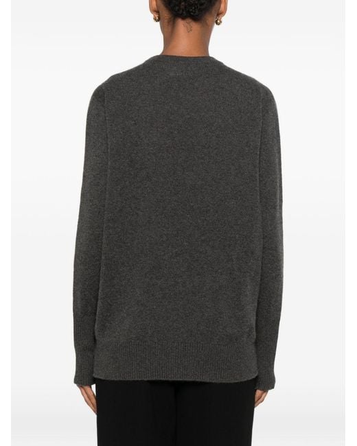 The Row Black Odelle Cashmere Crewneck Sweater