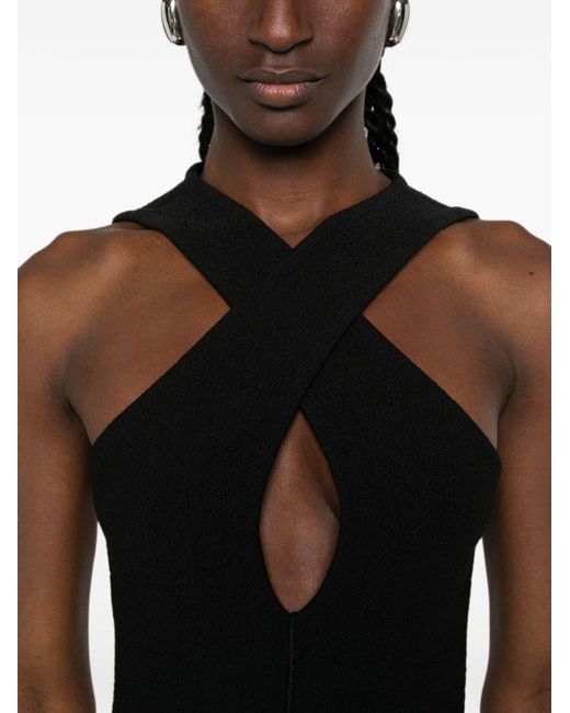 Alaïa Black Silk Blend Midi Dress