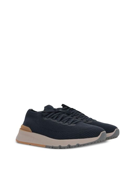 Brunello Cucinelli Blue Wool Sneakers for men
