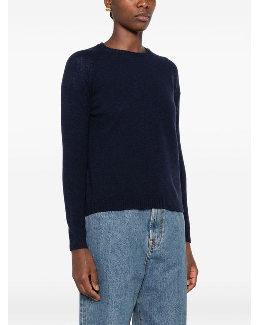 Base London Blue Wool And Cashmere Crewneck Sweater