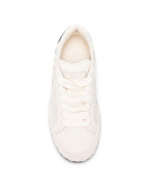 Jimmy Choo White Diamond Leather Sneakers