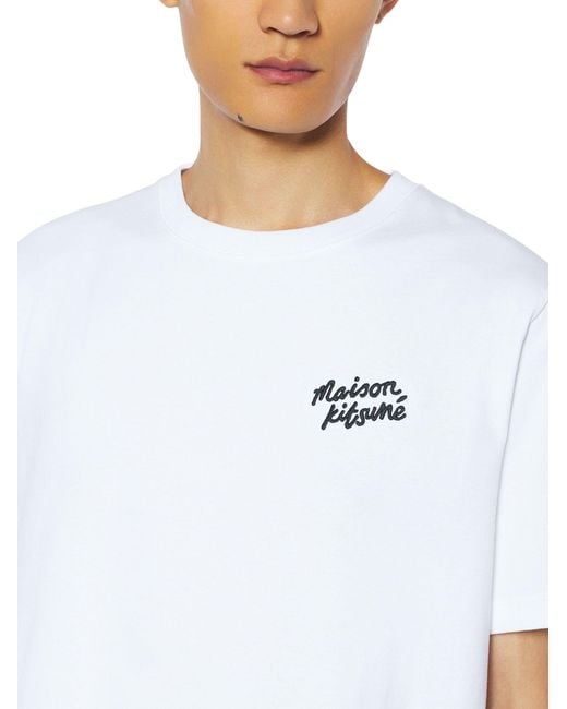 Maison Kitsuné White Organic Cotton Mini Tee For for men