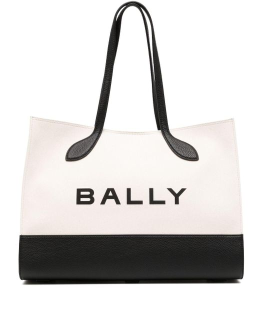 Bally Black Bar Keep On Cotton Tote Bag
