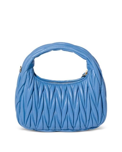 Miu Miu Blue Wander Small Leather Hobo Bag