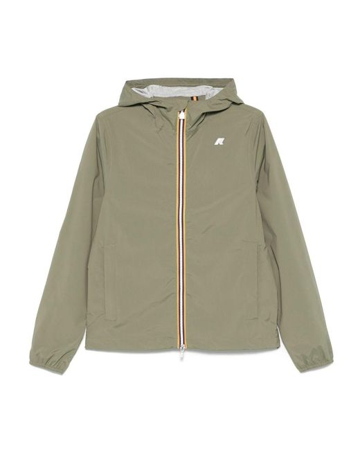 K-Way Green Stretch Nylon Jacket for men