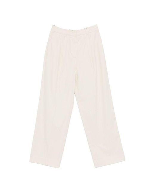 DUNST White Cotton Blend Chino Trousers