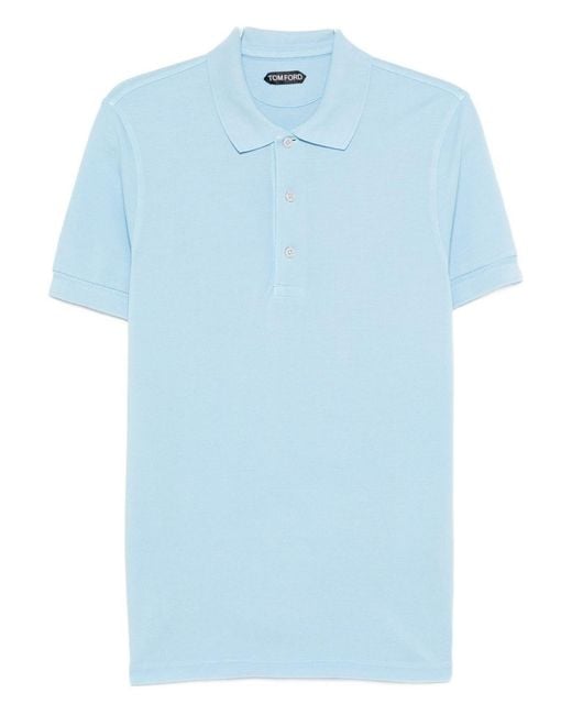 Tom Ford Blue Solid Polo for men