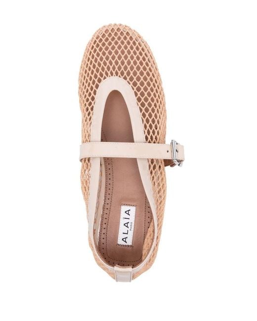 Alaïa Pink Fishnet Ballet Flats