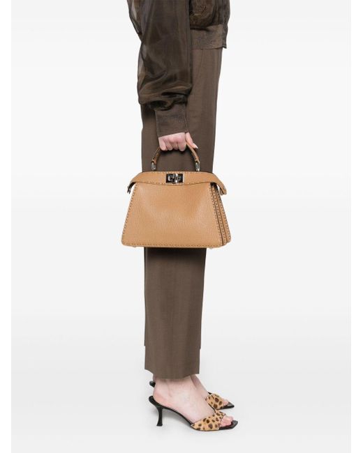 Fendi Natural Peekaboo Iseeu Small Leather Handbag