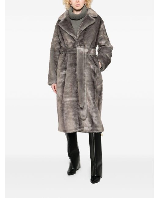 Thelaurent Gray Faux Fur Coat
