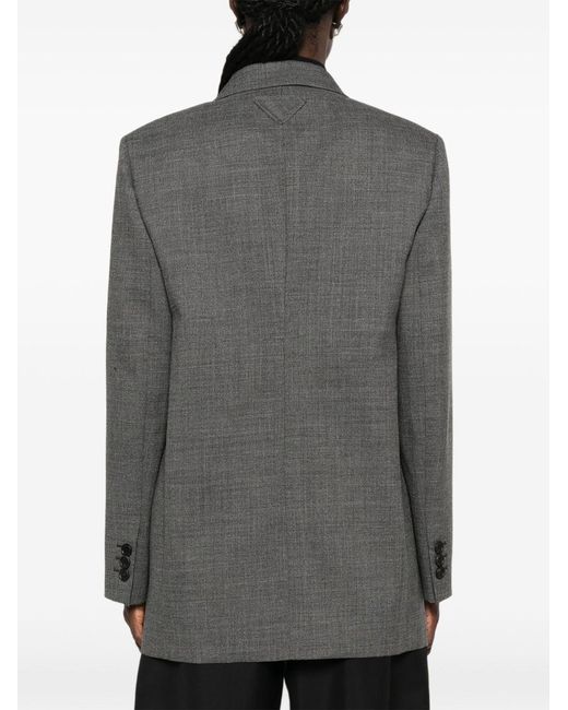 Prada Gray Wool Single-Breasted Jacket