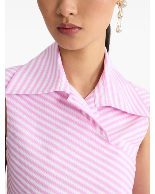 Patou Pink Striped Sleeveless Top