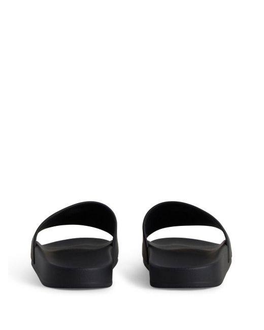 Balenciaga Black Logo-embossed Pool Slides for men
