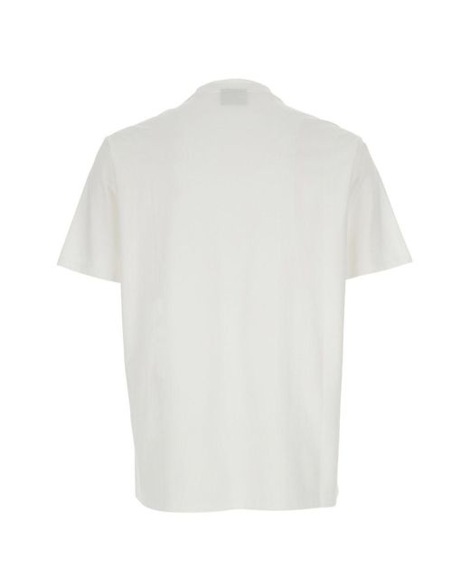 Emporio Armani White Logo Cotton T-Shirt for men