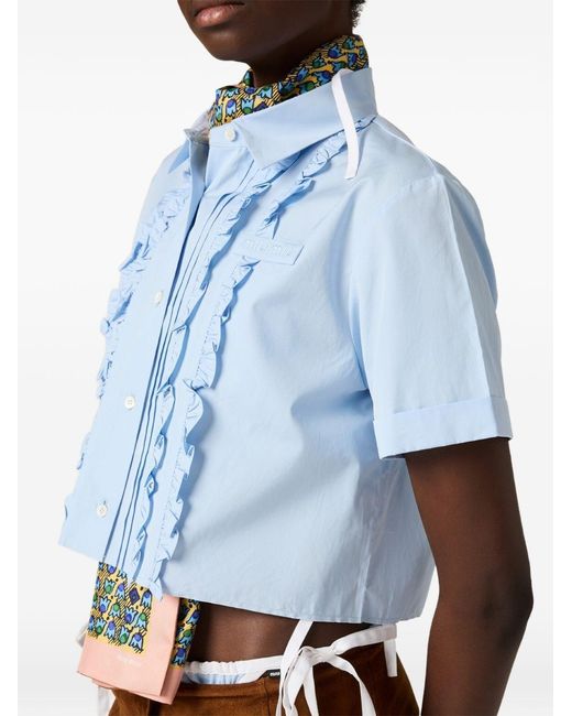 Miu Miu Blue Cotton Shirt