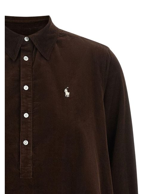 Polo Ralph Lauren Black Corduroy Shirt Dress