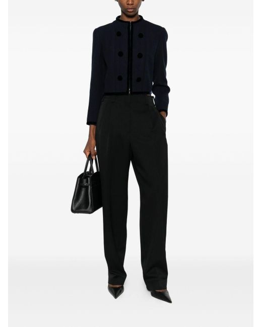 Emporio Armani Blue Wool Blazer Jacket