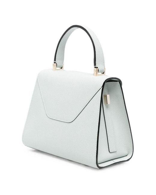 Valextra White Iside Mini Leather Handbag