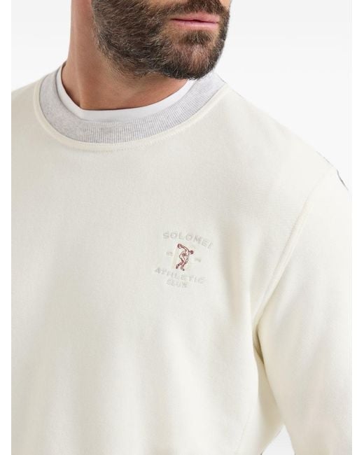 Brunello Cucinelli White Logo Cotton Sweatshirt for men