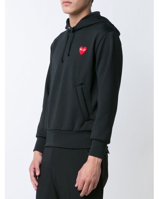 COMME DES GARÇONS PLAY Blue Cotton Zipped Hoodie for men