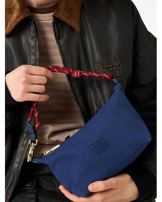 Miu Miu Blue Gabardine Mini Bag