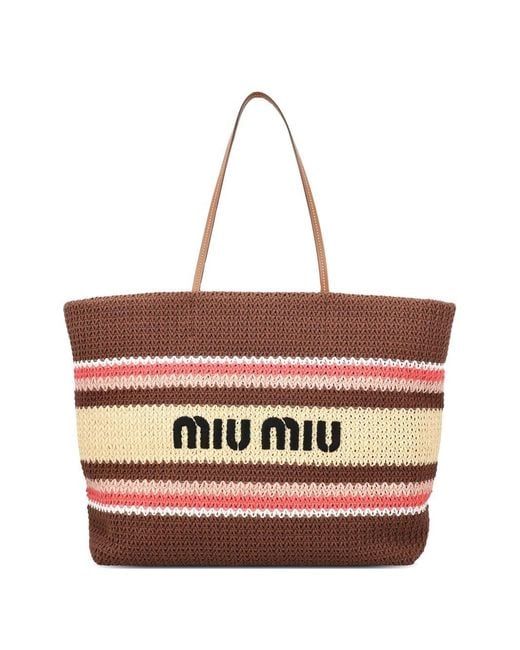 Miu Miu Pink Crochet Shopping Bag