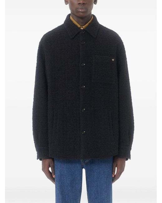 Valentino Blue Vlogo Tweed Jacket for men