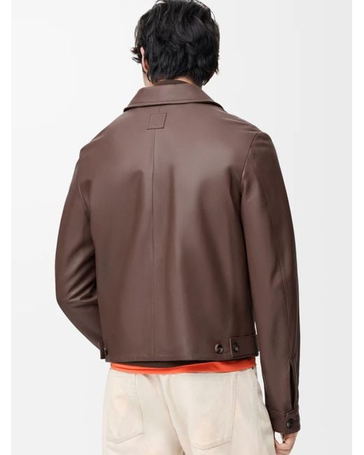 Loewe Brown Leather Jacket for men