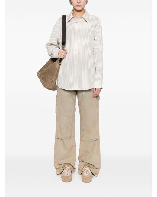 DUNST White Striped Cotton Shirt