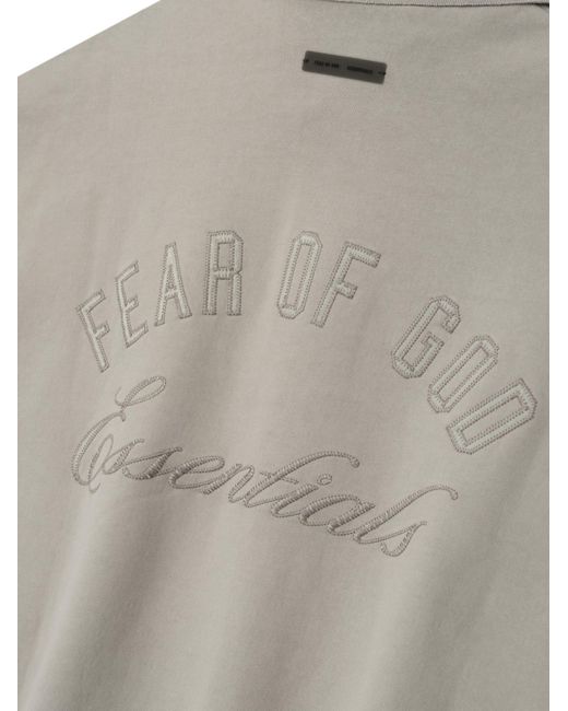 Essentials Gray Classic Fleece Polo for men