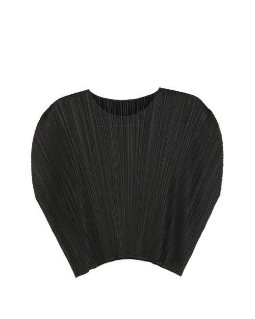 Pleats Please Issey Miyake Black Pleated Top