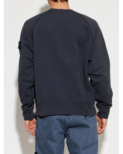 Stone Island Blue Crewneck Sweatshirt for men