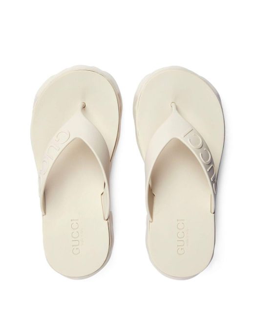 GUCCI Nadeline logo-embellished leather flip flops