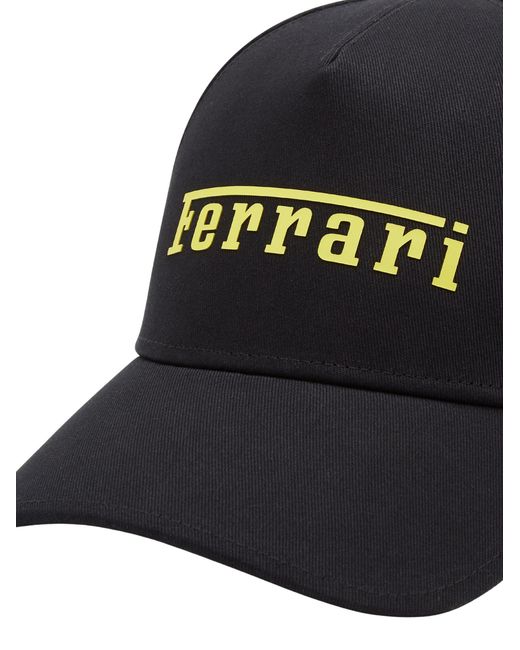 Ferrari Black Baseball Cap With Logo for men