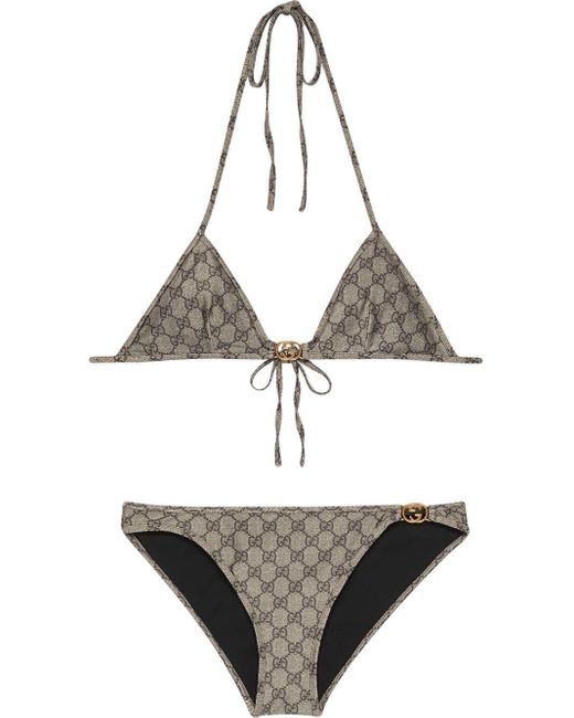 Gucci Metallic gg Supreme Bikini Set