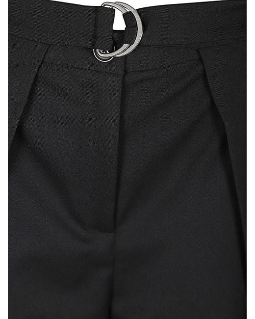 Erika Cavallini Semi Couture Black Wool Twill Amelia Trousers
