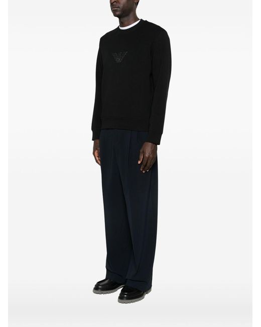 Emporio Armani Black Logo Cotton Sweatshirt for men