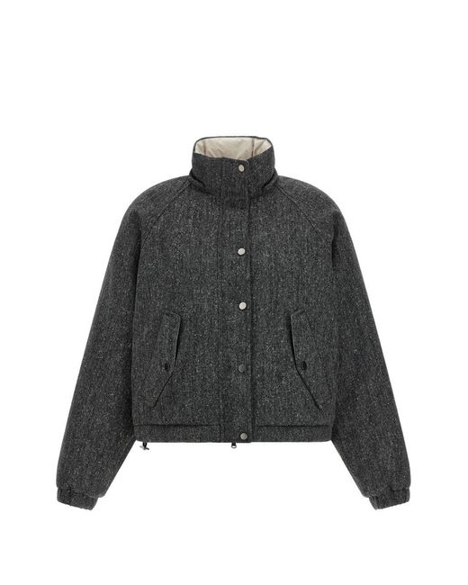 Brunello Cucinelli Black Wool Down Jacket