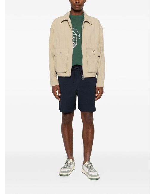 Maison Kitsuné Blue Cotton Shorts for men