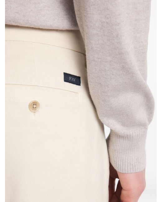Fay White Capri Model Pants for men
