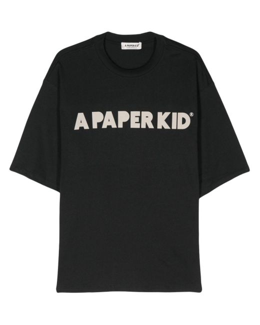 A PAPER KID Black Logo T-shirt for men
