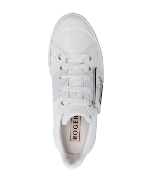 Roger Vivier White Viv Skate High Leather Sneakers