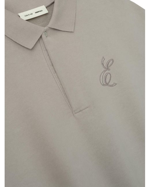 Essentials Gray Classic Fleece Polo for men