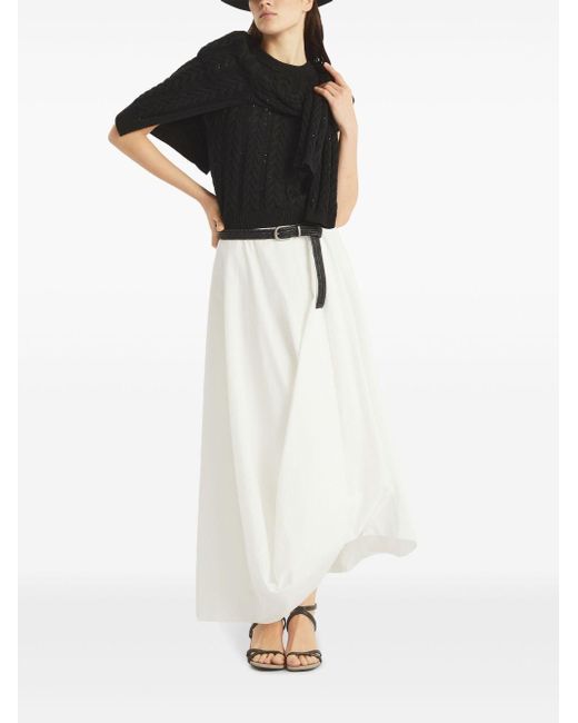 Brunello Cucinelli Black Cotton Dazzling Cardigan