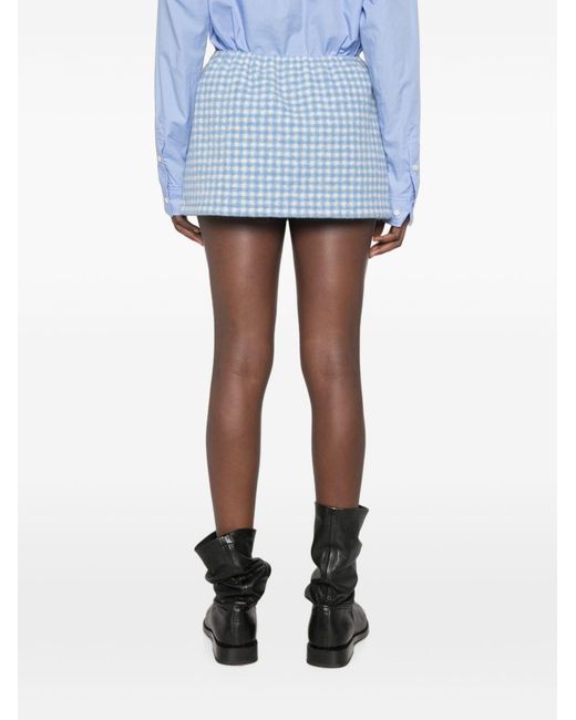Miu Miu Blue Wool Blend Mini Skirt