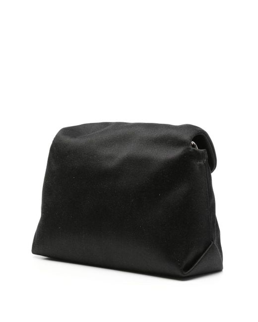 Roger Vivier Black Rv Bouquet Satin Clutch
